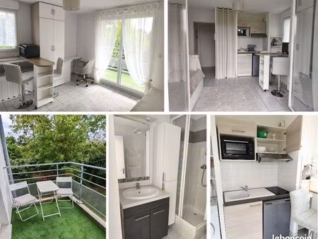 disponible studio meublé 19 m² avec balcon - parking privé - proche gare & université arra