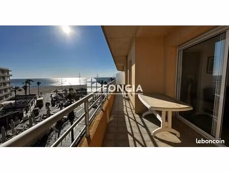 canet plage – place méditerranée – t3 83 m² standing – vue mer – 2 terrasses – clim gainab