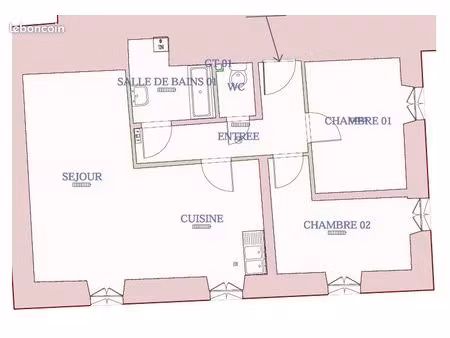 appartement 3 pièces 59 m²