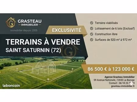 terrain 573 m² saint-saturnin
