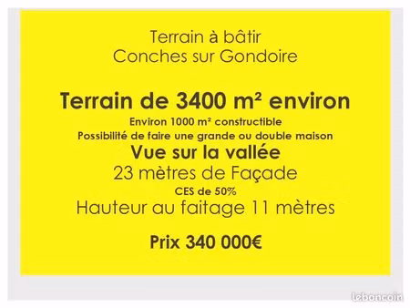 terrain 3 400 m² conches sur gondoire