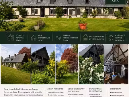 propriété de charme sur 3 8 ha – longère rénovée  maison gîte indépendant et dépendances –