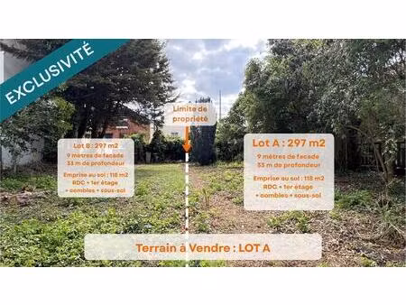 vente terrain 297 m² maisons-alfort (94700)