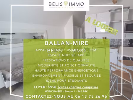 ballan-mire - studio recent meublé