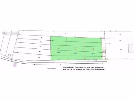 terrain constructible preuschdorf env. 5 ares  rue des voyageurs