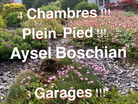 maion individuelle - plain- pied- 128m2 -4 chambres - 3 garages - parking- terrain - sous-