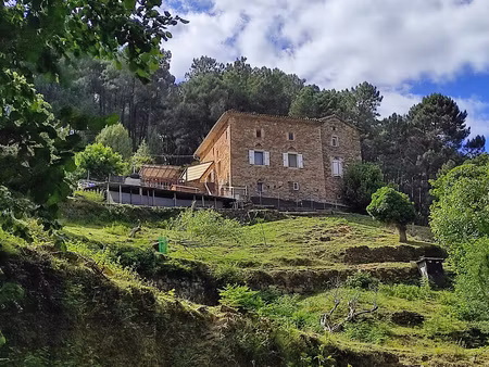 mas cevenol sur 14 hectares- vue dominante-sources 20 minutes d'ales
