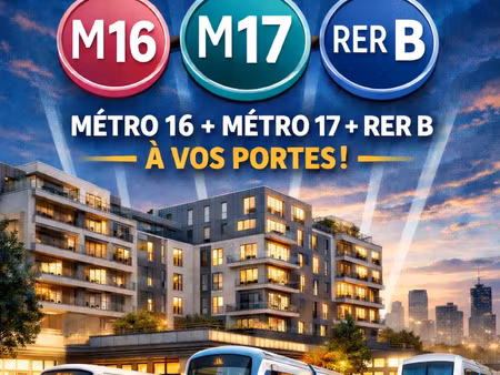 vente appartement 1 pièce 33 m² dugny (93440)