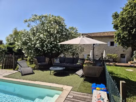 maison en pierre pleine de charme avec piscine  dépendances  jardin arboré et sans travaux
