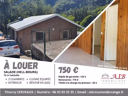 location maison 3 pièces 73m² salazie 97433