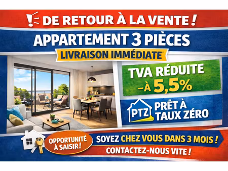 vente appartement 3 pièces 63 m² à montfermeil (93370)  245 000 €