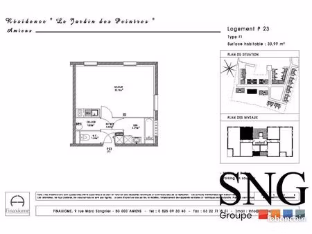 appartement 1 pièce 34 m²