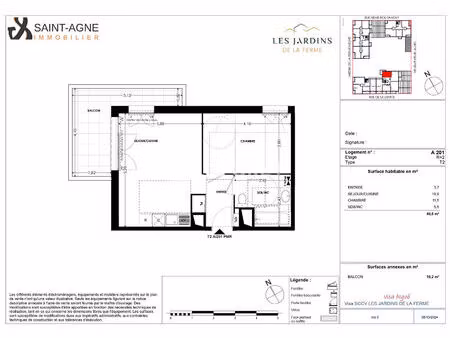 appartement grigny 2 pièce(s) 40.6m2