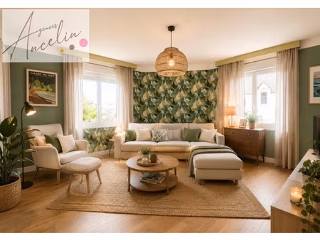 appartement f4 de 100 m2  en centre-bourg de beganne avec g