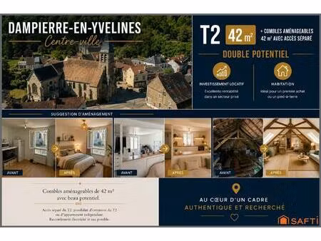 t2 42 m2 centre ville dampierre-en-yvelines