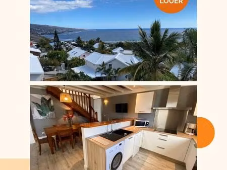 a louer t3 duplex - meuble - st leu vue mer
