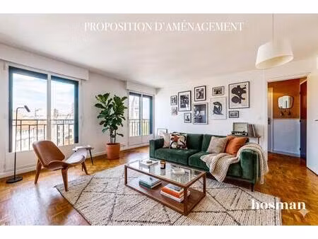 appartement 2 pièces  46 5 m² - balcon et vue dégagée - alesia  avenue jean moulin  paris 