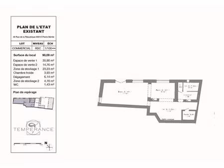 local commercial 90 m² à pierre-bénite belle rentabilité