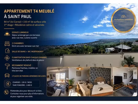 vente appartement 4 pièces 84 m² saint-paul (97460)