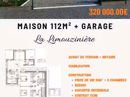 vente terrain à la limouzinière (44310) : à vendre / 563m² la limouzinière