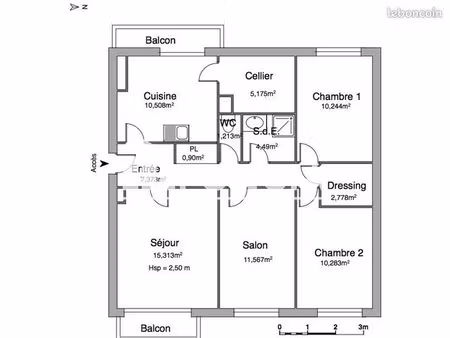 appartement 4 pièces 79 m²
