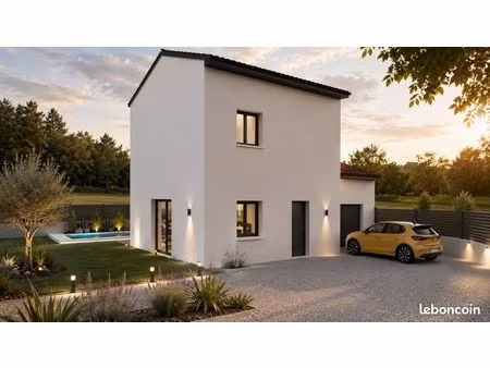 ? mornant – maison contemporaine 100 m² + garage sur terrain viabilisé de 520 m²