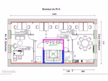 bureau joliette 88m2 - 2 mois de loyer en cash versés à la reprise du bail