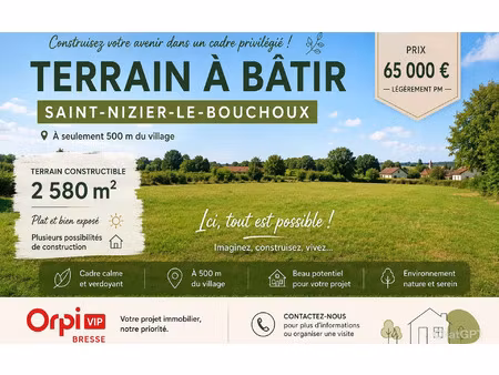 terrain saint-nizier-le-bouchoux m² t- à vendre  65 000 €