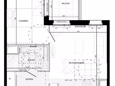 asnières-sur-seine – appartement t2 neuf en étage élevé avec balcon et parking