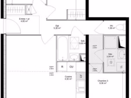 appartement 4 pièces avec balcon