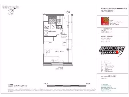 studio 1 pièce 20 m²
