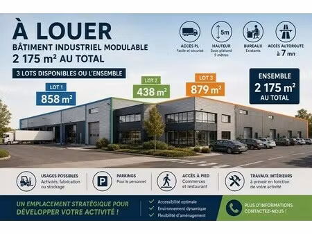 location bureaux 2 175 m²