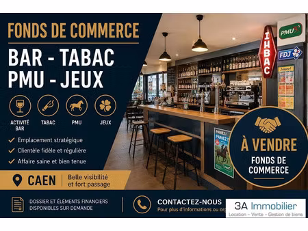 vente commerce 2 pièces 60 m² caen (14000)