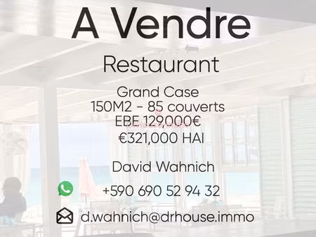 à vendre - fonds de commerce restaurant - grand case  saint-martin (partie française)