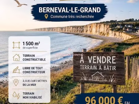 vente terrain 1419 m² à berneval-le-grand (76370)  86 000 €