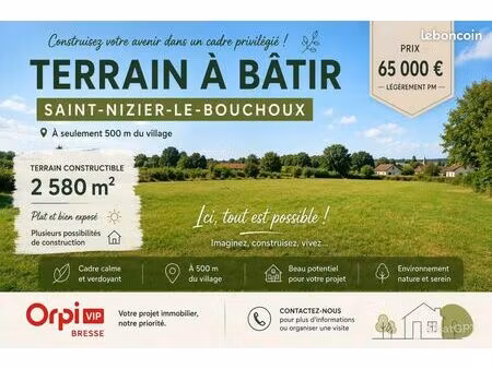 terrain 2 580 m² saint nizier le bouchoux