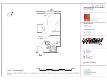 studio 1 pièce 21 m²