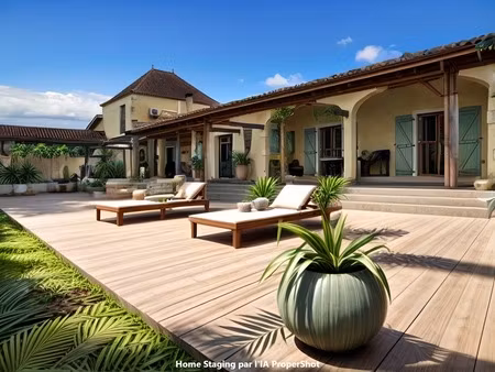 dpt gers (32)  marciac proche  elegante propriete plain-pied 4.5 hectares piscinables  bea