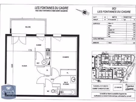 location appartement 2 pièces 47m² st gaudens 31800