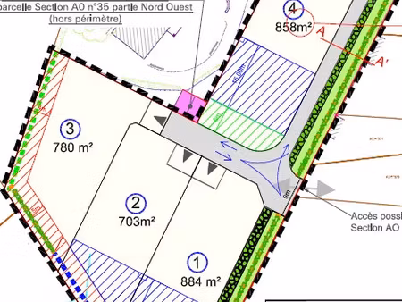 achat terrain 703m² l huisserie 53970