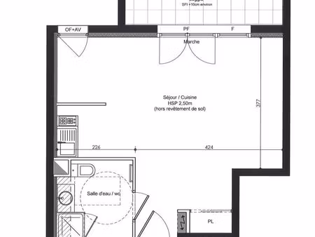 appartement 1 pièce 34 m²