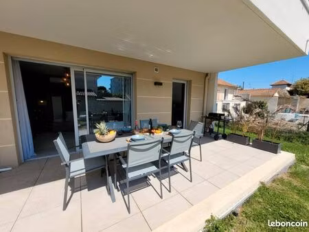 golfe juan  magnifique 3p meublé climatisé 64.85m² expo sud-est rdj avec garage en sous-so