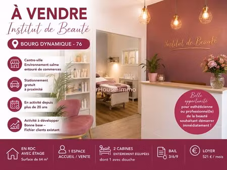 à vendre - institut de beauté au fort potentiel