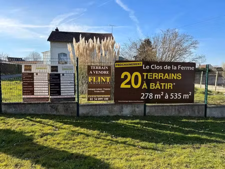 vente terrain 304 m² à luzarches (95270)  158 000 €