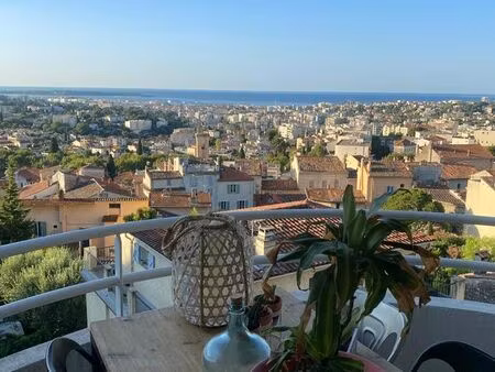 superbe appartement vieux cannet - 2ch - 2sdb - 85m² - terrasse - vue mer - 2 box