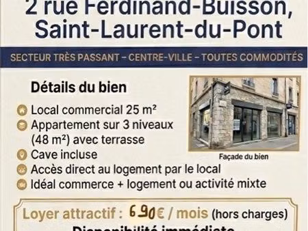 boutique avec appartement