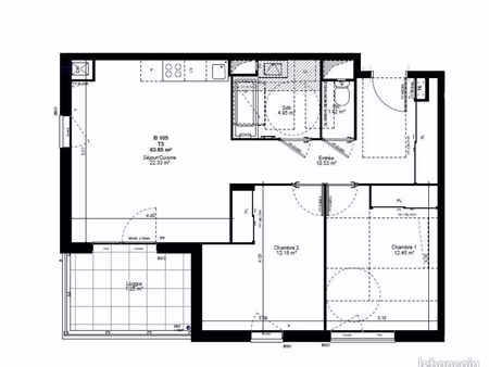 appartement 3 pièces 63 m²
