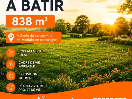 vente terrain 838 m² morlaix (29600)