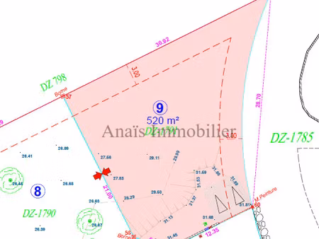 terrain viabilisé - 520m2