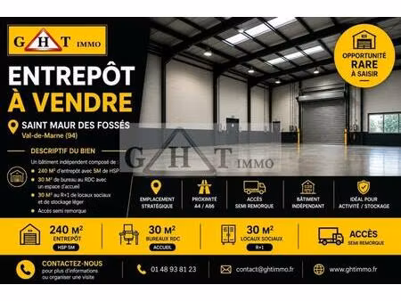 a vendre entrepot bureau saint maur des fosses
